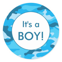Das ist ein Junge! Blaue Camouflage: Aufkleber bev