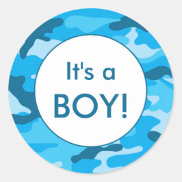 Das ist ein Junge! Blaue Camouflage: Aufkleber bev
