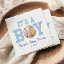Das ist ein Junge! Blue Baseball Baby Dusche
