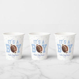 Das ist ein Junge! Blue Football Baby Dusche Pappbecher