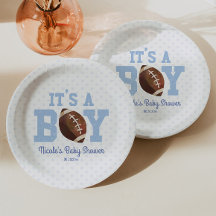 Das ist ein Junge! Blue Football Baby Dusche