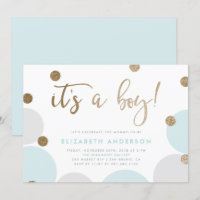 Das ist ein Junge! | Blue & Gold Confetti Babydusc
