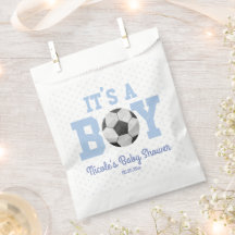 Das ist ein Junge! Blue Soccer Ball Baby Dusche