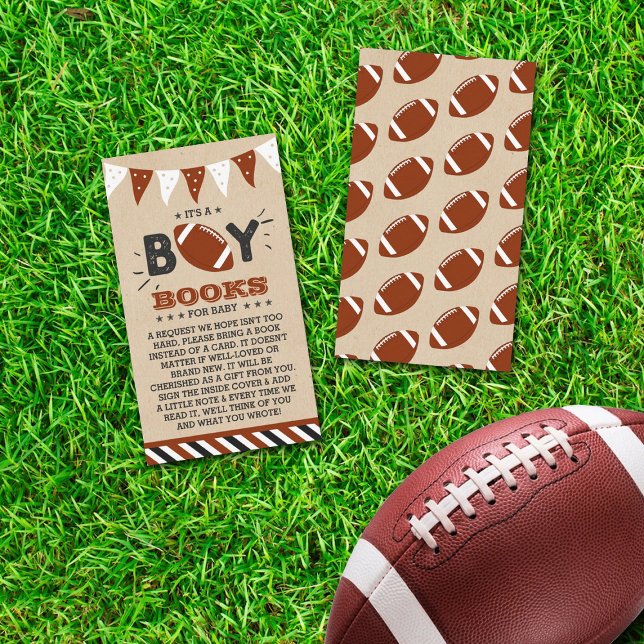 Das ist ein Junge! Football Baby Showbuchanfrage Begleitkarte (Von Creator hochgeladen)