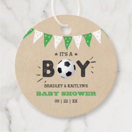 Das ist ein Junge! Fußball-Kinderdusche Geschenkanhänger