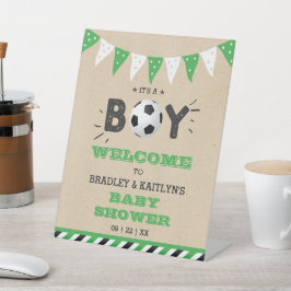 Das ist ein Junge! Fußball-Thema Baby-Dusche Willk Sockelschild