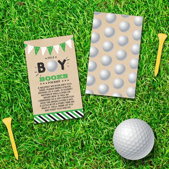 Das ist ein Junge! Golf Themed Baby Dusche Buchung Begleitkarte (Von Creator hochgeladen)