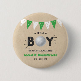 Das ist ein Junge! Golf Themed Co-Babydusche Button
