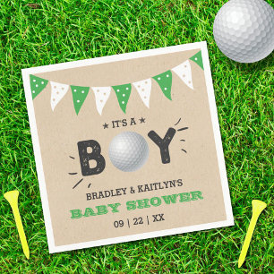 Das ist ein Junge! Golf Themed Co-Babydusche Serviette