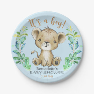 Das ist ein Junge! Leon Baby Shower Plate Pappteller