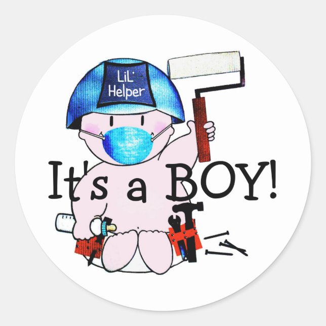 Das ist ein Junge! Lil' Helper Carpenter! Aufklebe Runder Aufkleber (Vorderseite)