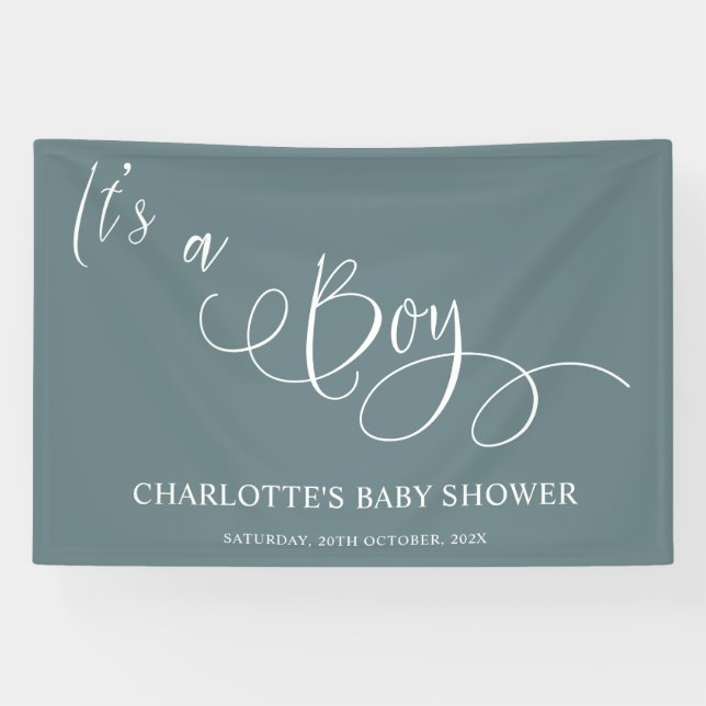 Das ist ein Junge! Moderne Minimal Calligraphy Bab Banner (Horizontal)