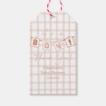 Das ist ein Junge! Niedlich Brown Gingham Notedry