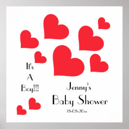 Das ist ein Junge! - Niedliche Red Hearts Custom B Poster
