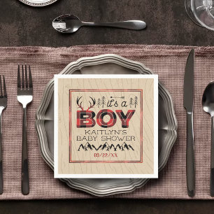 Das ist ein Junge! Rustikale Karierte Lumberjack B Serviette