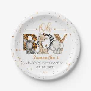 Das ist ein Junge! Safari Baby Shower Plate Pappteller