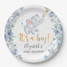 Das ist ein Junge! Sweet Elephant Baby Shower Part Pappteller
