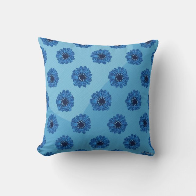 Das ist ein Kissenpolster für blaue Blume. Kissen (Vorderseite)