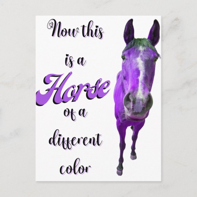 Das ist ein Pferd mit einer anderen Farbe Lila Postkarte (Vorderseite)