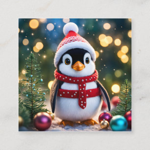 Das ist ein reizender kleiner Pinguin, der alle ge Quadratische Visitenkarte