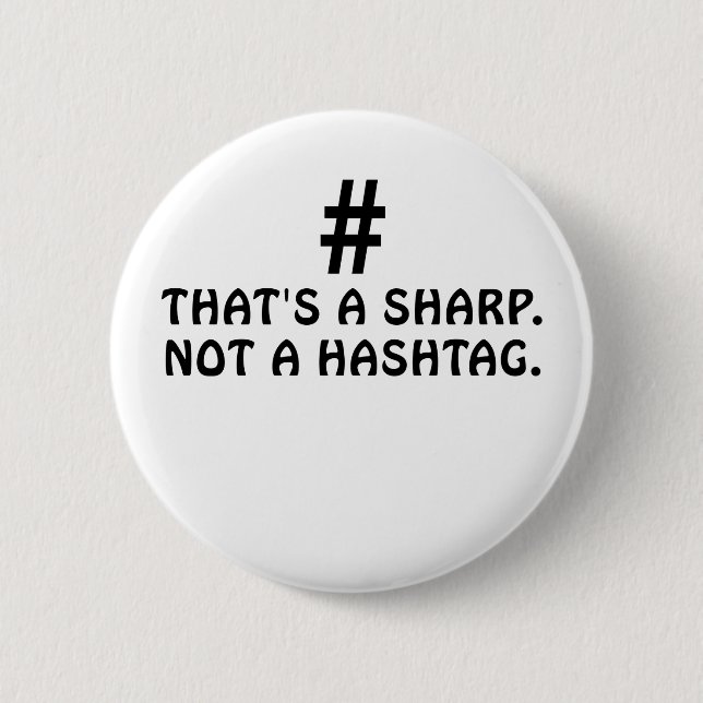 Das ist ein Scharfes nicht ein Hashtag Button (Vorderseite)