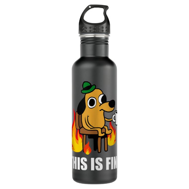 Das ist ein schöner Hund Internet Meme Burning San Edelstahlflasche (Vorderseite)