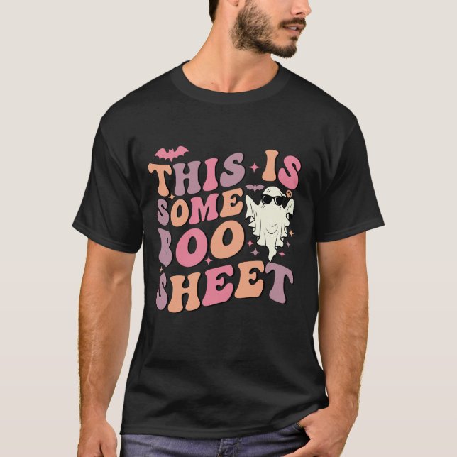 Das ist eine Boo-Sheet Groovy Halloween-Geistersch T-Shirt (Vorderseite)