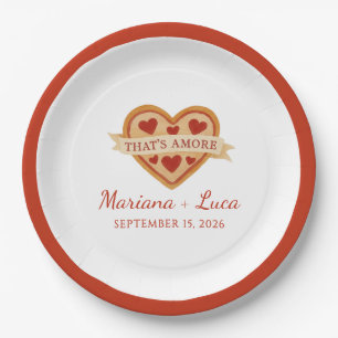 Das ist eine eher italienische Chic Heart Pizza We Pappteller