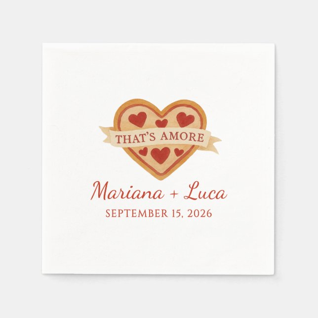 Das ist eine eher italienische Chic Heart Pizza We Serviette (Vorderseite)