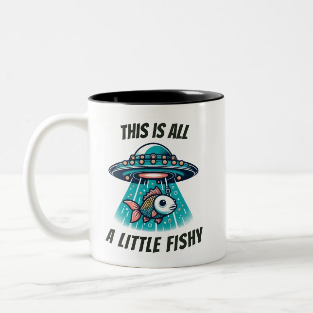 Das ist eine fanatische UFO-Raumschiff-Tasse Zweifarbige Tasse (Links)