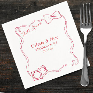 Das ist eine handgezogene Pasta Rote Italienische  Serviette