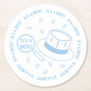 Das ist eine Junge Ankündigung! Runder Pappuntersetzer