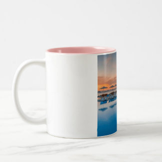DAS IST EINE KAFFEE-TASSE. FÜR KAFFEE UND TEE. ZWEIFARBIGE TASSE