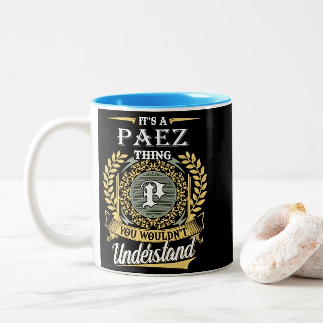 Das ist eine Pausenfrage, die man nicht verstehen  Zweifarbige Tasse (Mit Donut)