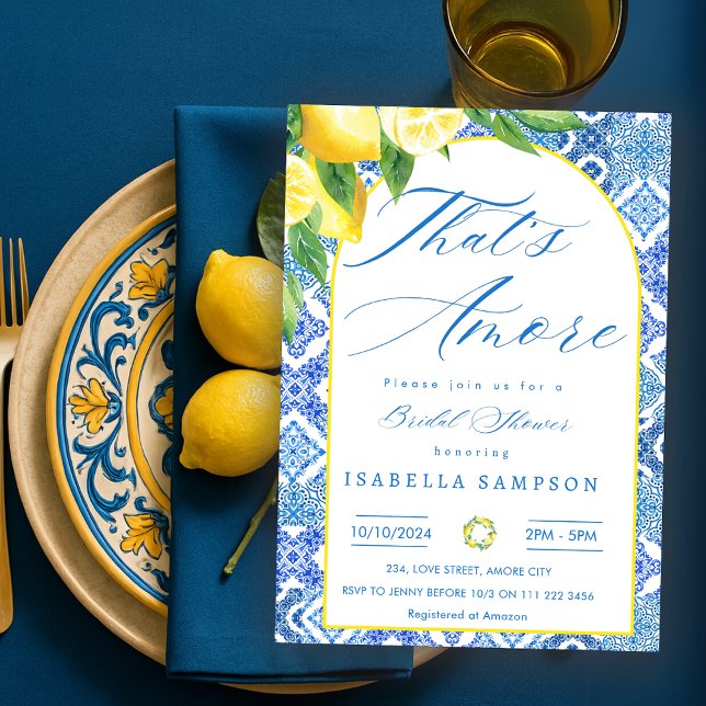 Das ist eine weitere italienische Brautdusche-Einl Einladung (That's Amore Italian Bridal Shower Invitation)