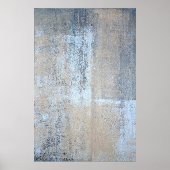 "Das ist einfach" Abstrakte Kunst in Grau und Beig Poster (Vorne)
