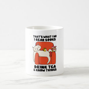 Das ist es, was ich lese Bücher trinken Tee wisse Kaffeetasse
