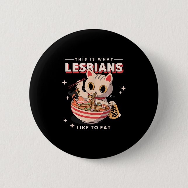 Das ist es, was Lesben gerne essen - Funny Cat Gra Button (Vorderseite)