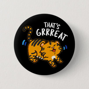 Das ist Großer Funny Tiger Growl Pun Dark BG Button