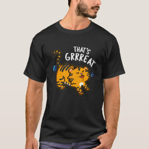 Das ist Großer Funny Tiger Growl Pun Dark BG T-Shirt