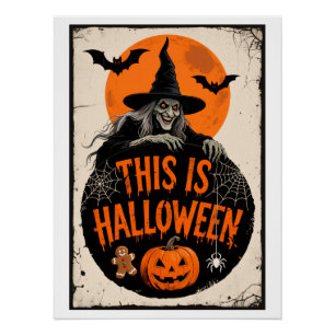 Das ist Halloween Gruselige Hexe Retro Gruselige P Poster
