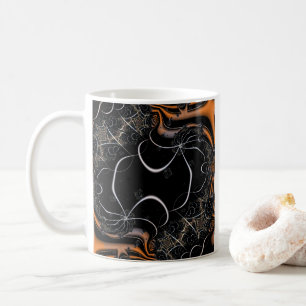 Das ist Halloween Schwarz und Orange Fraktal Art Kaffeetasse