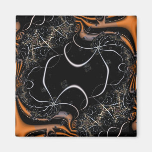Das ist Halloween Schwarz und Orange Fraktal Art Magnet