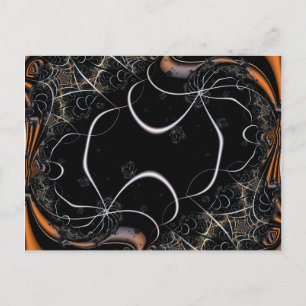Das ist Halloween Schwarz und Orange Fraktal Art Postkarte