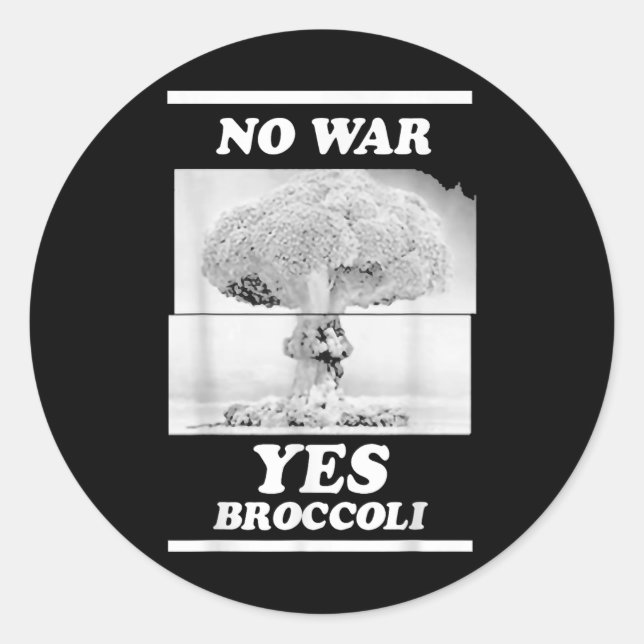 Das ist hart ohne Krieg Ja Broccoli Runder Aufkleber (Vorderseite)