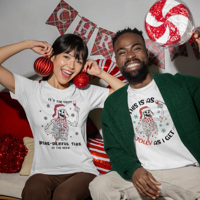 Das ist Joli, während ich Skeleton Weihnachten Wei T-Shirt (Von Creator hochgeladen)