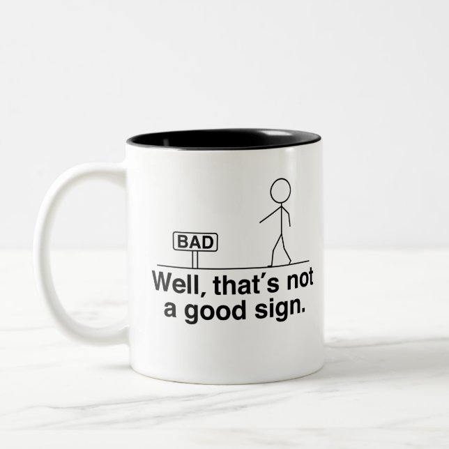 Das ist kein gutes Zeichen Zweifarbige Tasse (Links)