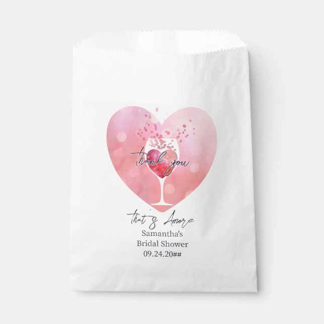 Das ist mehr italienischer Vino vor Vows Brautpart Geschenktütchen (Vorderseite)