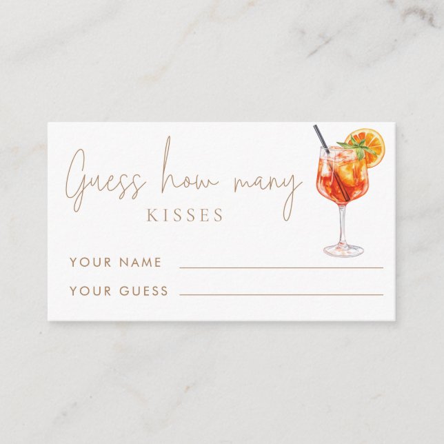 Das ist mehr schätzen, wie viele Kisses Bridal Spi Begleitkarte (Vorderseite)