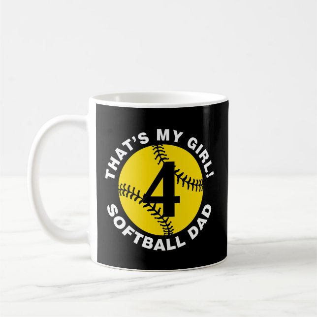 Das ist mein 4 Softball Vater Vater's Day Fast Pit Kaffeetasse (Links)